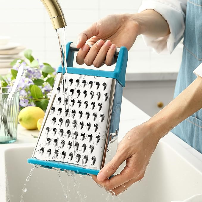 Spring Chef Stainless Steel XL Cheese Grater for Kitchen, Teal