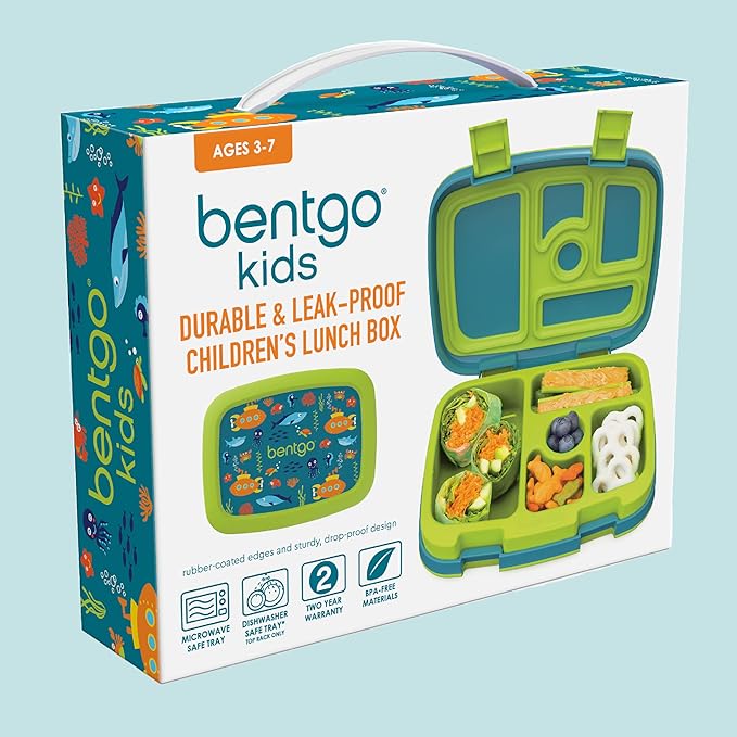 Bentgo Kids Prints Leak-Proof 5-Compartment Bento-Style Kids Lunch Box