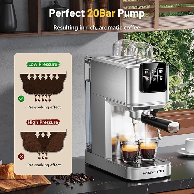 KEENSTAR Espresso Machine 20Bar, Hot & Rapid Cold Brew Coffee Makers