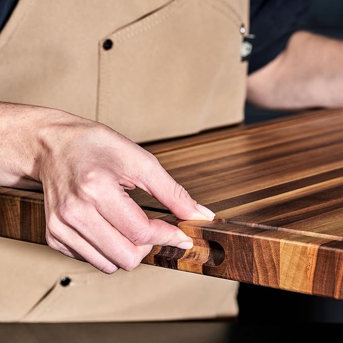 HexClad Rectangle Large Walnut Solid Wood Cutting Board 20 x 13.75 Inches