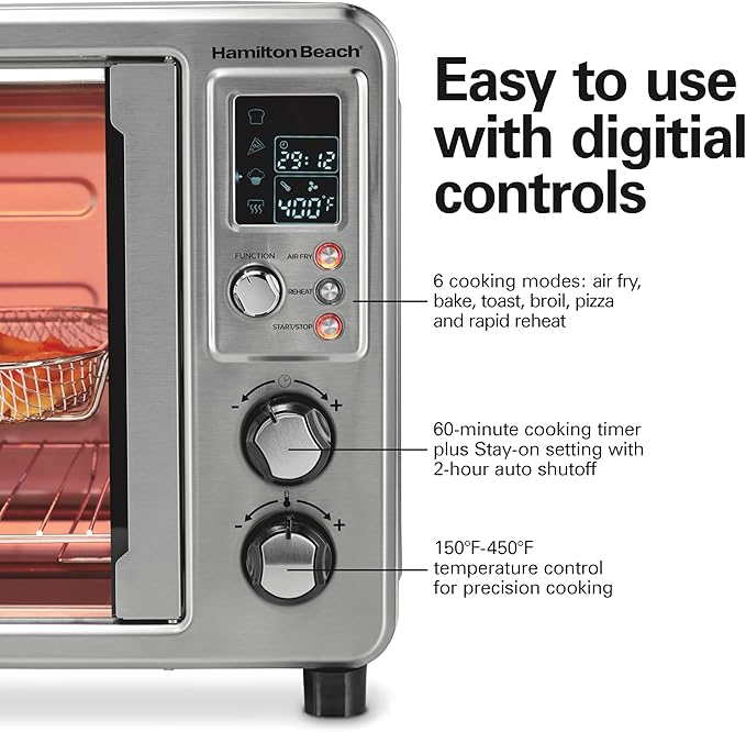 Hamilton Beach 6-in-1 XL Digital Air Fryer Toaster Oven Combo