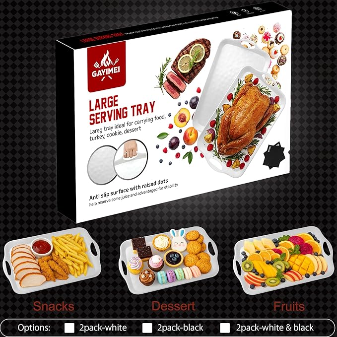 Extra Large 20" x 13" Serving Platters for Turkey, Party Entertaining