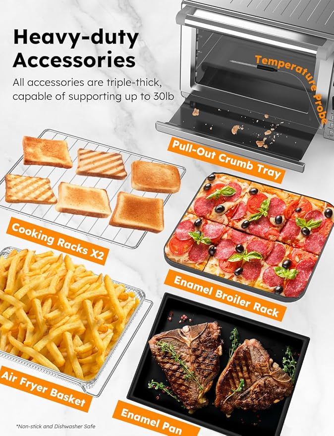 Nuwave Bravo XL Pro Air Fryer Toaster Oven, Improved 100% Super Convection
