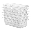 EGGKITPO 6-Pack 1/3 Size Food Pan 4 Inch Deep BPA Free Polycarbonate Food Storage Containers for Kitchen Stackable Clear Hotel Pan for Buffet Party Supplies Freezer Safe