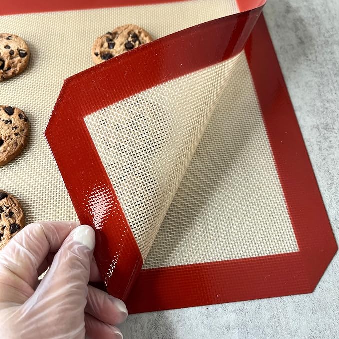 MASALACO Silicone Baking Mat, 2 Pack Oven Baking Mat 16.5 x 11.6, Red