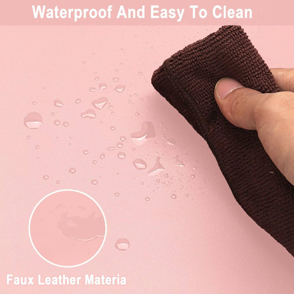 Zinkooat Desk Pad Mat - 24x60 Inch Waterproof Easy to Clean Can Conceal Flaws Protector The Table Top from Scratches Used for Coffee Table Office Table Dresser(Pink+Silvery 24x60)