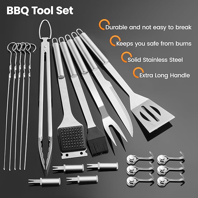 BBQ Accessories Grill Tools Set,Stainless Steel Barbecue Grill Accessories