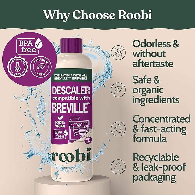Roobi Breville Compatible Descaling Solution, 2 Pack
