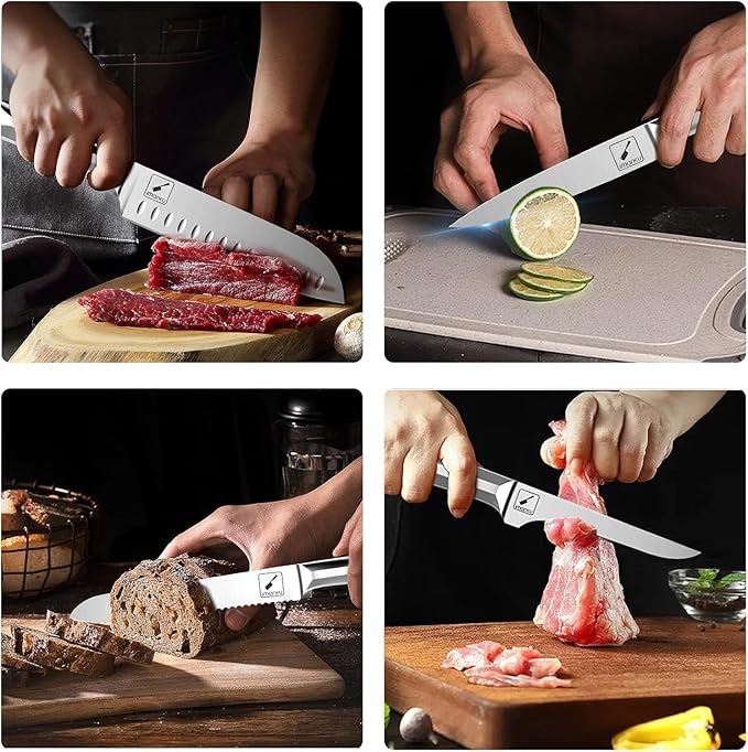 imarku 16-Pieces High Carbon Japanese Stainless Steel Kitchen Knife Set