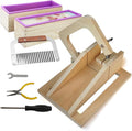 MDPQT Silicone soap molds -Soap Cutting Tool Set Wooden Bamboo (soap cutters for soap making loaf slicer), 001-wushu