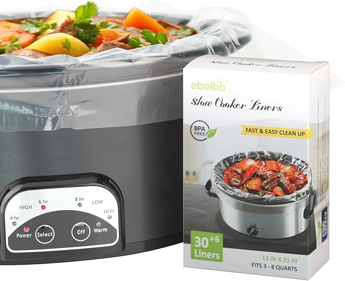 ebelbo Large Size 36 Count Slow Cooker Liners, BPA-Free