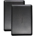 JOHO BAKING Large Baking Sheet Set (2 Pack) - Half Sheet Pan 17.7x12.2 Inch, 0.8mm Heavy Duty Carbon Steel, Nonstick & Warp Resistant Cookie Sheet for Baking, Roasting, Textured Pattern, Dark Grey