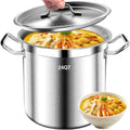 Large Stock Pot - 24QT Stainless Steel Stockpot with Lid, Heavy Duty Tri-Ply Bottom Commercial Grade Soup Pot for Cooking Soup, Stew, Pasta, Oven, Gas, Ceramic, Dishwasher Safe