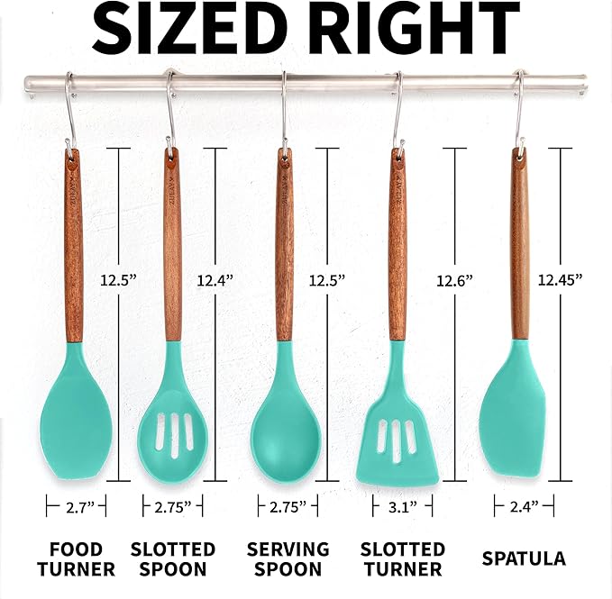 Zulay Kitchen 5 Piece Silicone Utensil Set