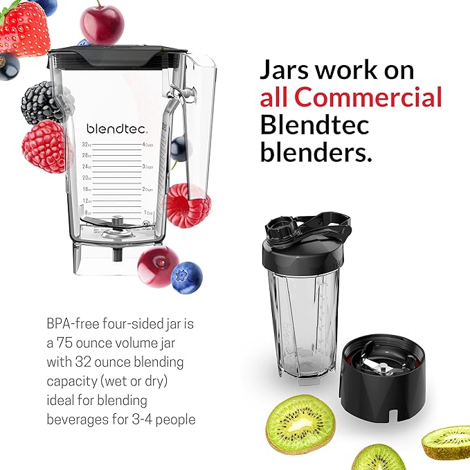 Blendtec Total Blender Classic (Black) & 75oz* FourSide Jar