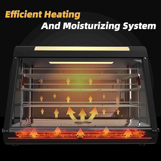 Whalefall 35" Countertop Food Warmer,w/3D Heating Warm for Food Pizza