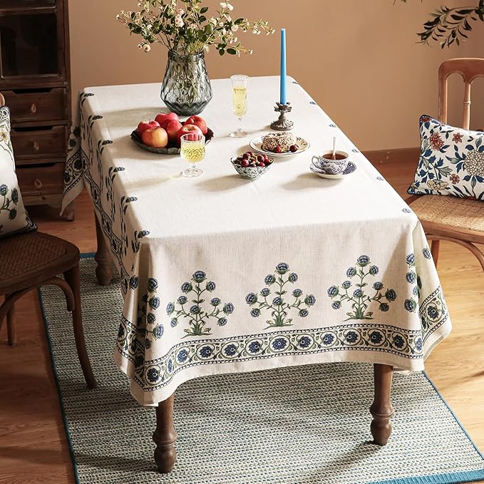 patdrea Vintage French Linen Tablecloth,Rectangular,110"x63"-Ivar B