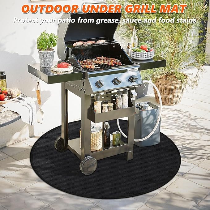 42" Round Fire Pit Mat for Solo Stove & Under Grill Mat for Outdoor Pit