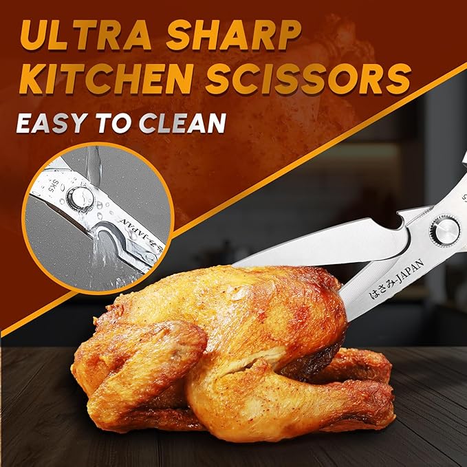 Huusk Kitchen Scissors for Food - Multifunction Kitchen Shears Heavy Duty