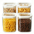 CozNido Square Glass Pantry Storage Containers with Glass Lids 4pcs 40fl.oz