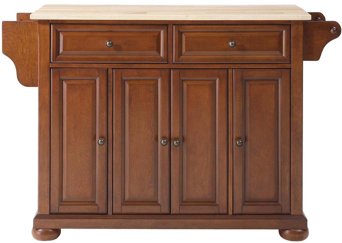 Crosley Furniture Alexandria Rolling Kitchen Island, Wood Top