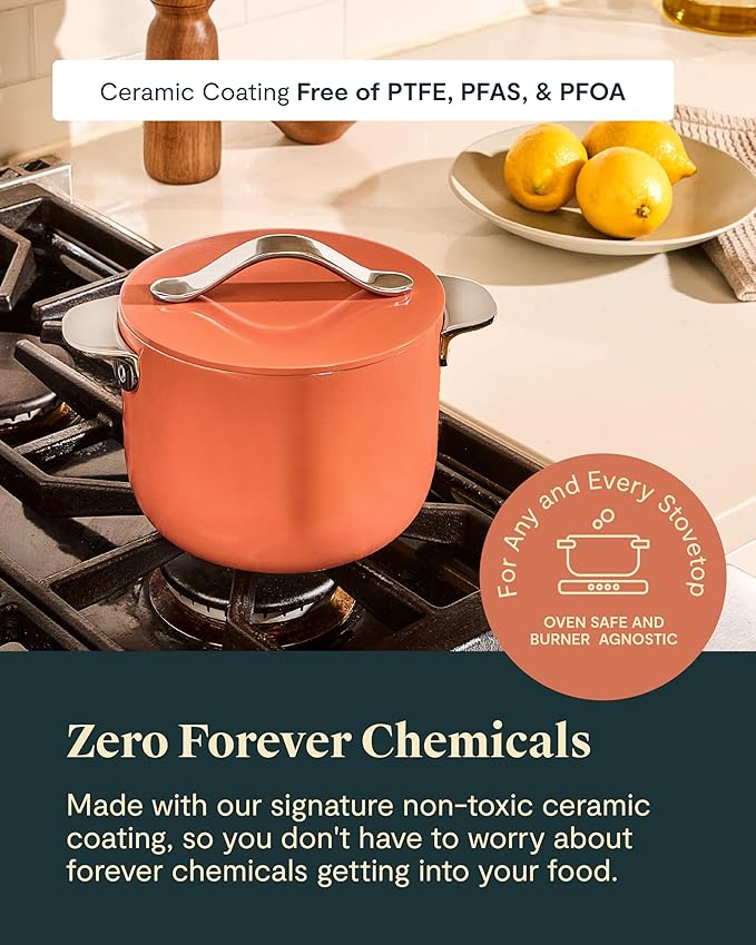 Caraway Petite Cooker, 2 qt Ceramic-Coated Pot