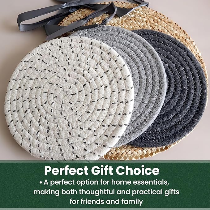 KITLAB 8 Inch Trivets for Hot Dishes, Hot Pots and Pans, 5 Pcs