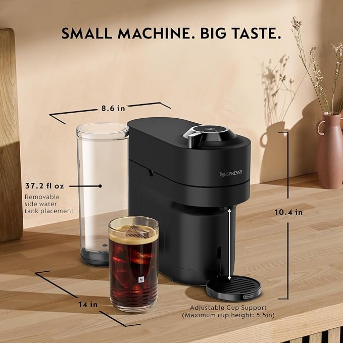 Nespresso Vertuo Pop+ Deluxe Coffee & Espresso Maker by De'Longhi, Black