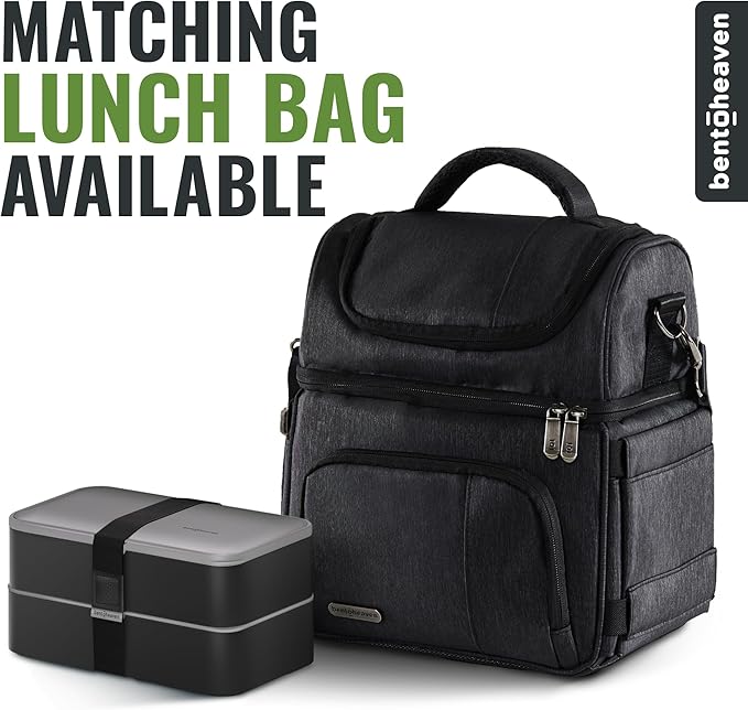 Bentoheaven Bento Box Adult, Stackable Lunch Box, 40 oz, Whispering Gray