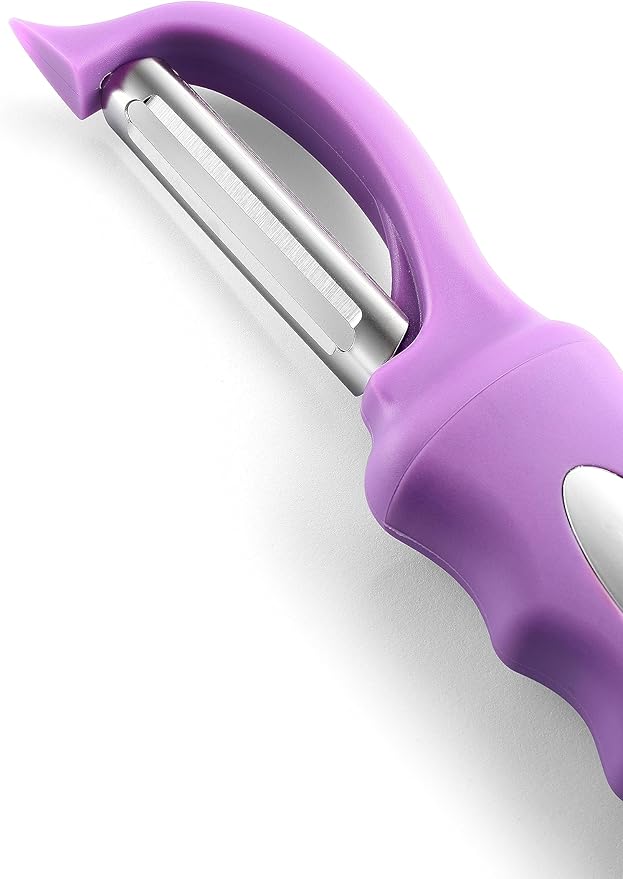 Spring Chef Swivel Vegetable Peeler for Kitchen w/Ergonomic Handle, Orchid