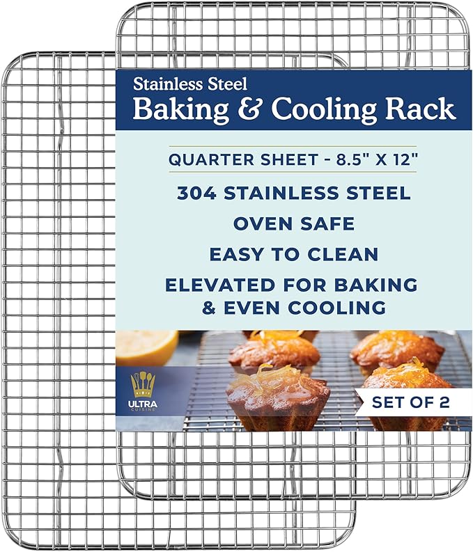 Ultra Cuisine Cooling & Baking Rack Set - 8.5'' x 12'' - Set of 2
