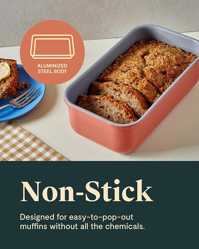 Caraway Non-Stick Ceramic-Coated 1 lb Loaf Pan Duo