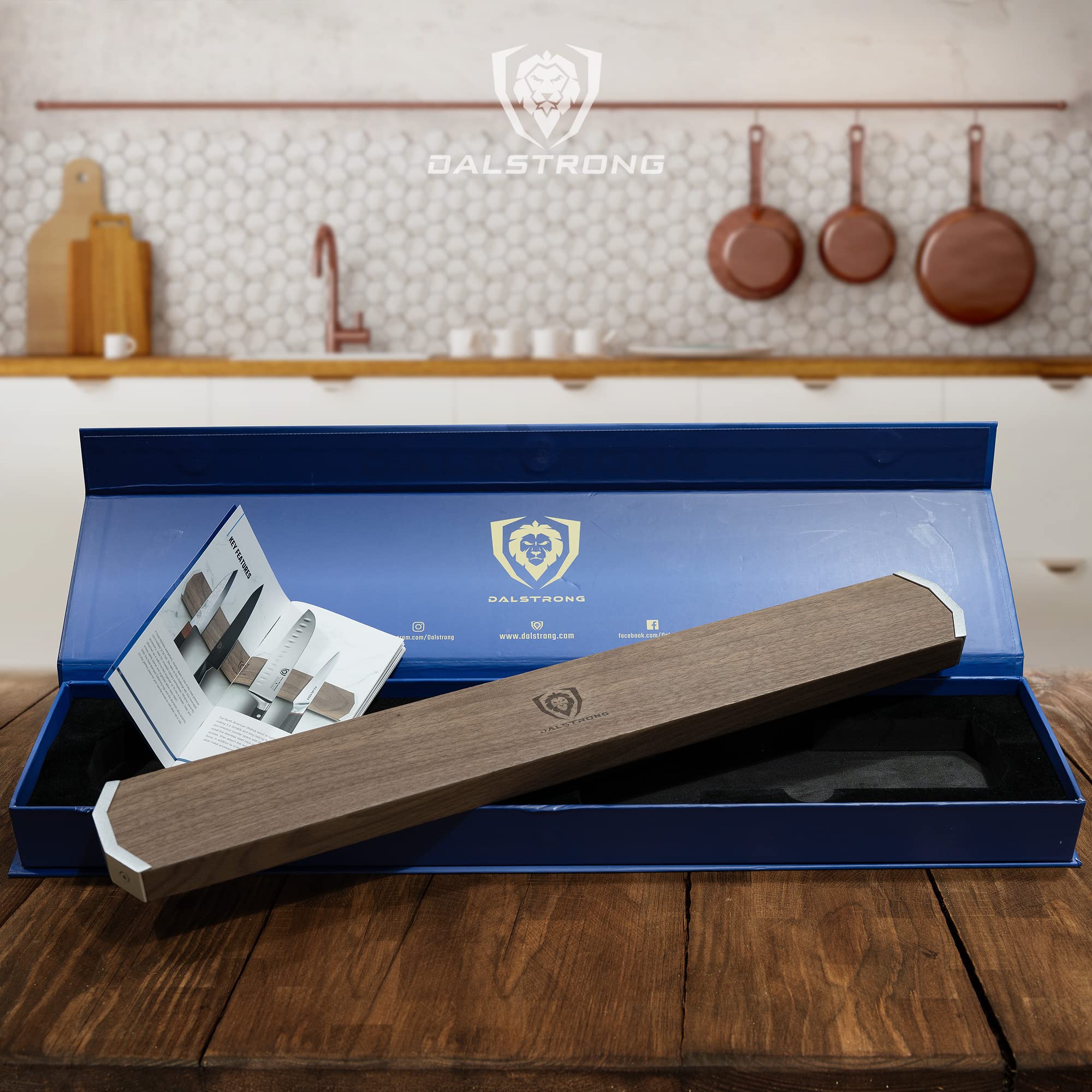 DALSTRONG Magnetic Knife Holder Wall - Premium North American Walnut Wood - Knife Magnetic Strip - Aluminum Frame - 18" x 2.5" - Powerful Magnet Kitchen Bar - Easy Mount - Safely Display your Knives