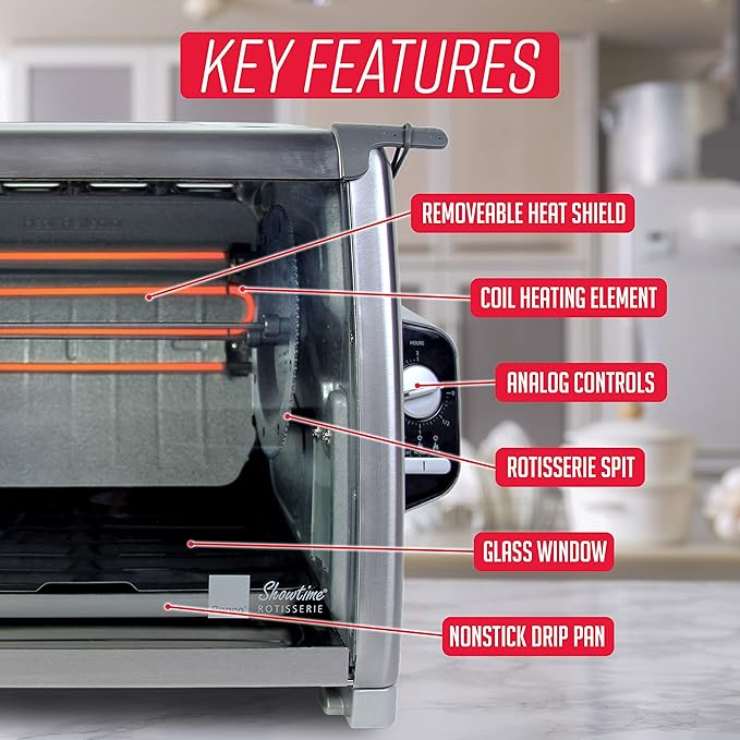 Ronco 5500 Series Countertop Rotisserie Oven, 12-lb Capacity, Stainless