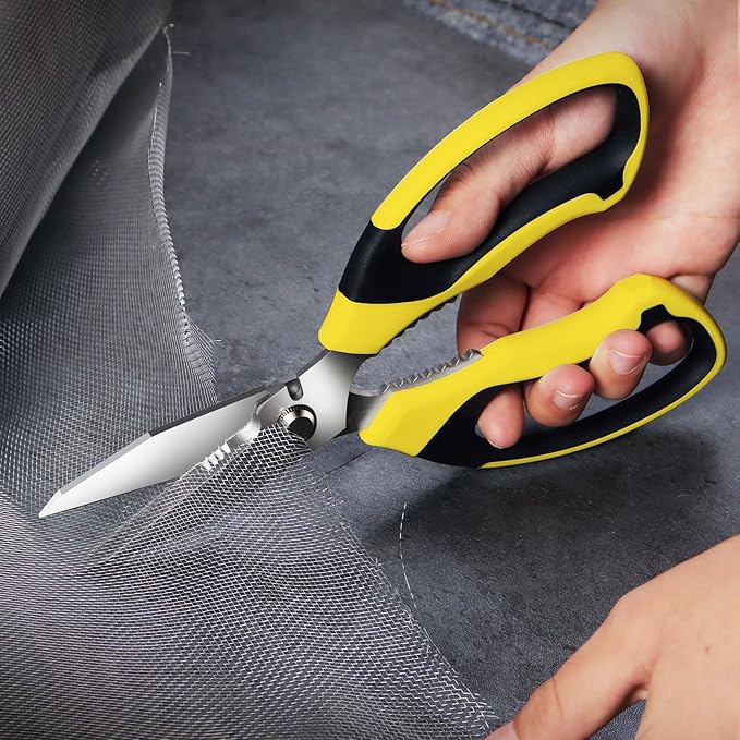 BoFuYuan Utility Scissors All Purpose heavy duty 8-Inch Yellow