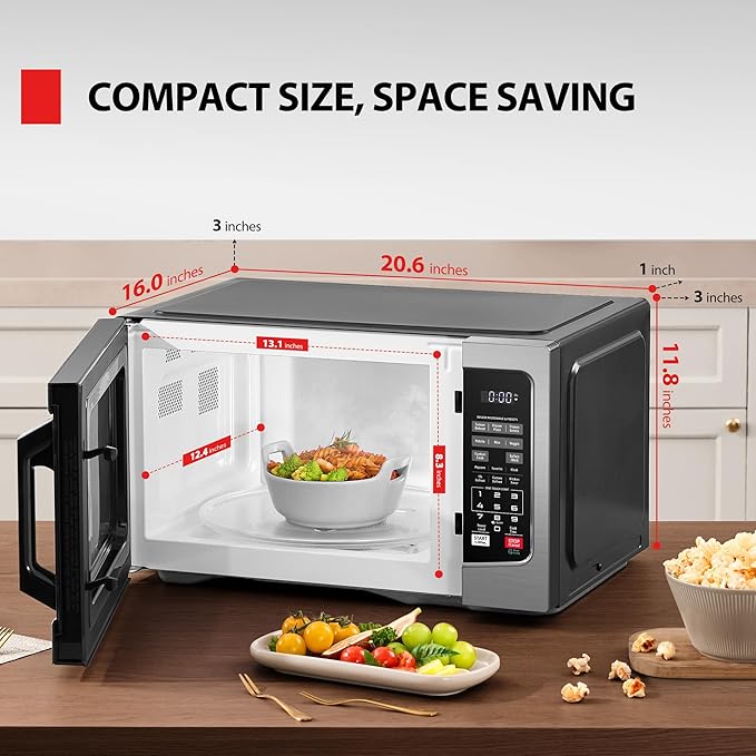 TOSHIBA Countertop Microwave Oven, 1.2 Cu.Ft, 1000W, Stainless Steel