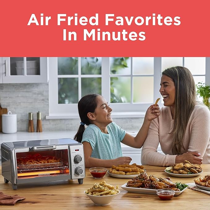 BLACK+DECKER 4-Slice Air Fry Toaster Oven, 5-in-1 Countertop Oven