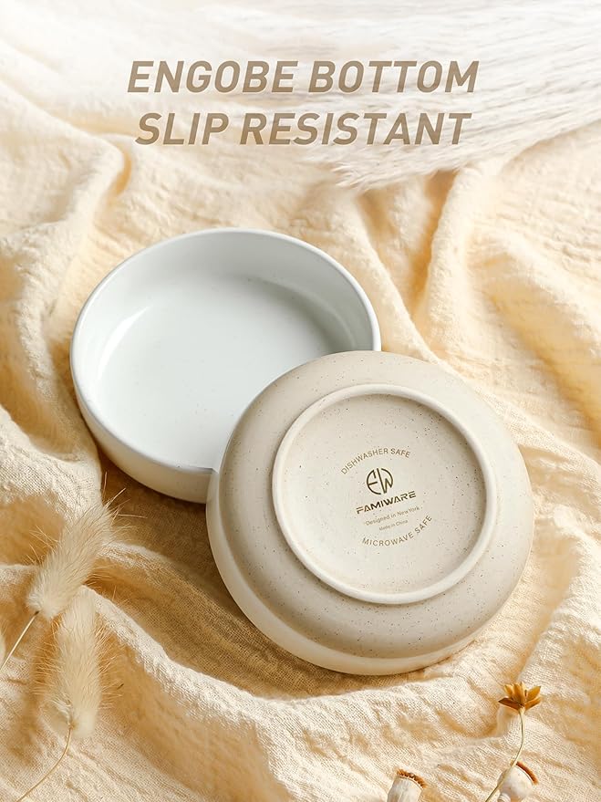 famiware Ceramic Soy Sauce Dish, 4oz Dipping Bowls Set of 6, White