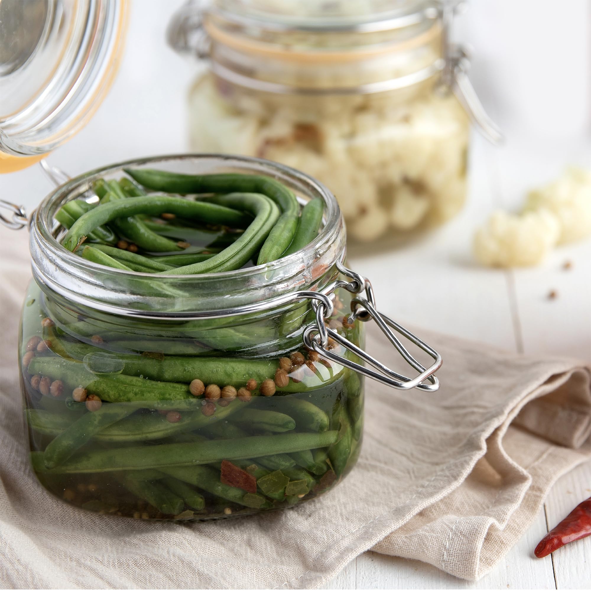 Galashield Glass Jars with Airtight Lids 16 oz [Set of 2]