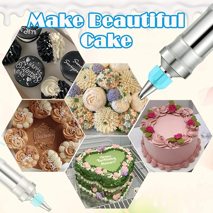 Novano Dessert Decorating Syringe Set, Stainless Steel