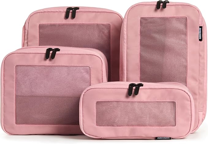 Aerotrunk Compression Packing Cubes for Travel, 4-Pack, Pink