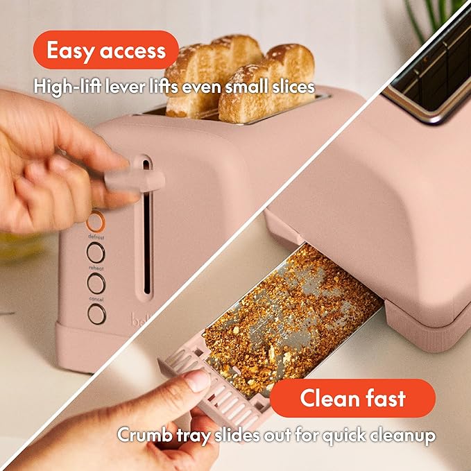 bella 2-Slice Toaster with Extra Wide Slots and 6-Shade Control, Blossom