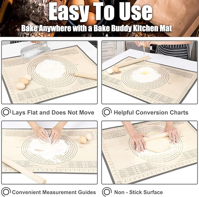 Silicone Pastry Mat 34X26 inch Baking Mat for Rolling Dough
