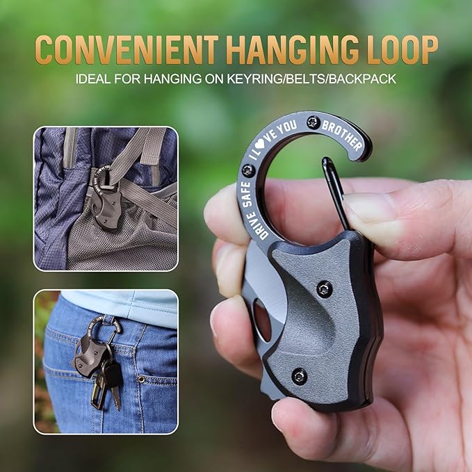 OOPERAY Gifts for Brother Christmas, EDC Box Cutter, Christmas Birthday Gifts Ideas for Brother, EDC Gadget Gift for Camping Hiking Fishing, Gift from Sister