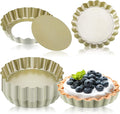 Tessco for you 16 Pcs Mini Tart Pans for Baking, Gold Round