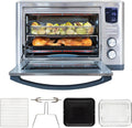 Kenmore Digital 11-In-1 Air Fryer Toaster Oven Combo 25 Qt Convection Rotisserie Dehydrator Bake Broil 1800 Watts 80°-450°F Temp Controls Top & Bottom Heater Adjustments Stainless Steel Large Capacity
