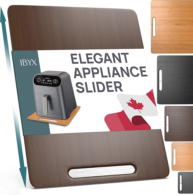 Ibyx Appliance Slider, Sliding Tray for Coffee Maker, 12 x 16 in, Brown