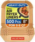 500 Pcs 8" Square Air Fryer Liners Disposable for 5-8QT, Airfryer Paper