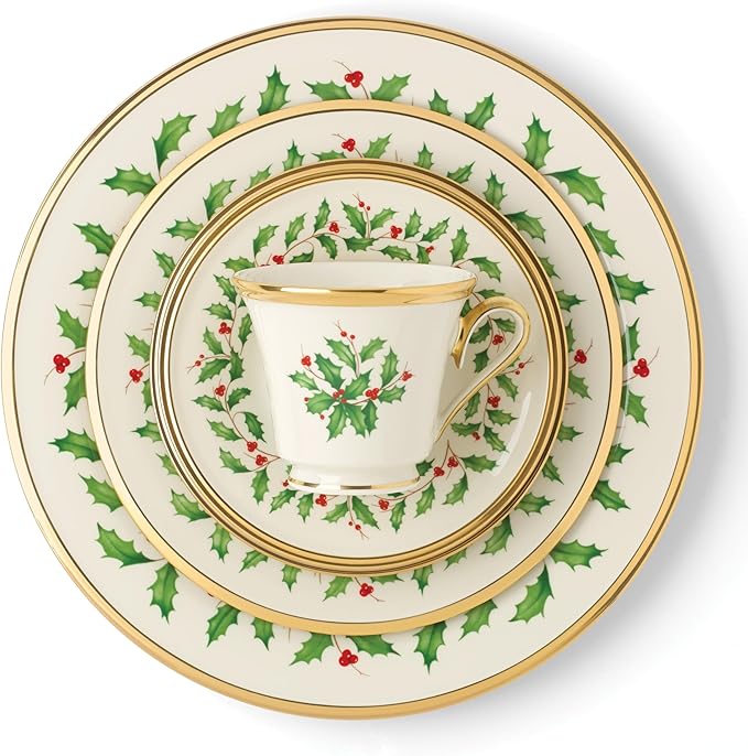 Lenox Holiday Porcelain 5-Piece Christmas Dinnerware Set for 1