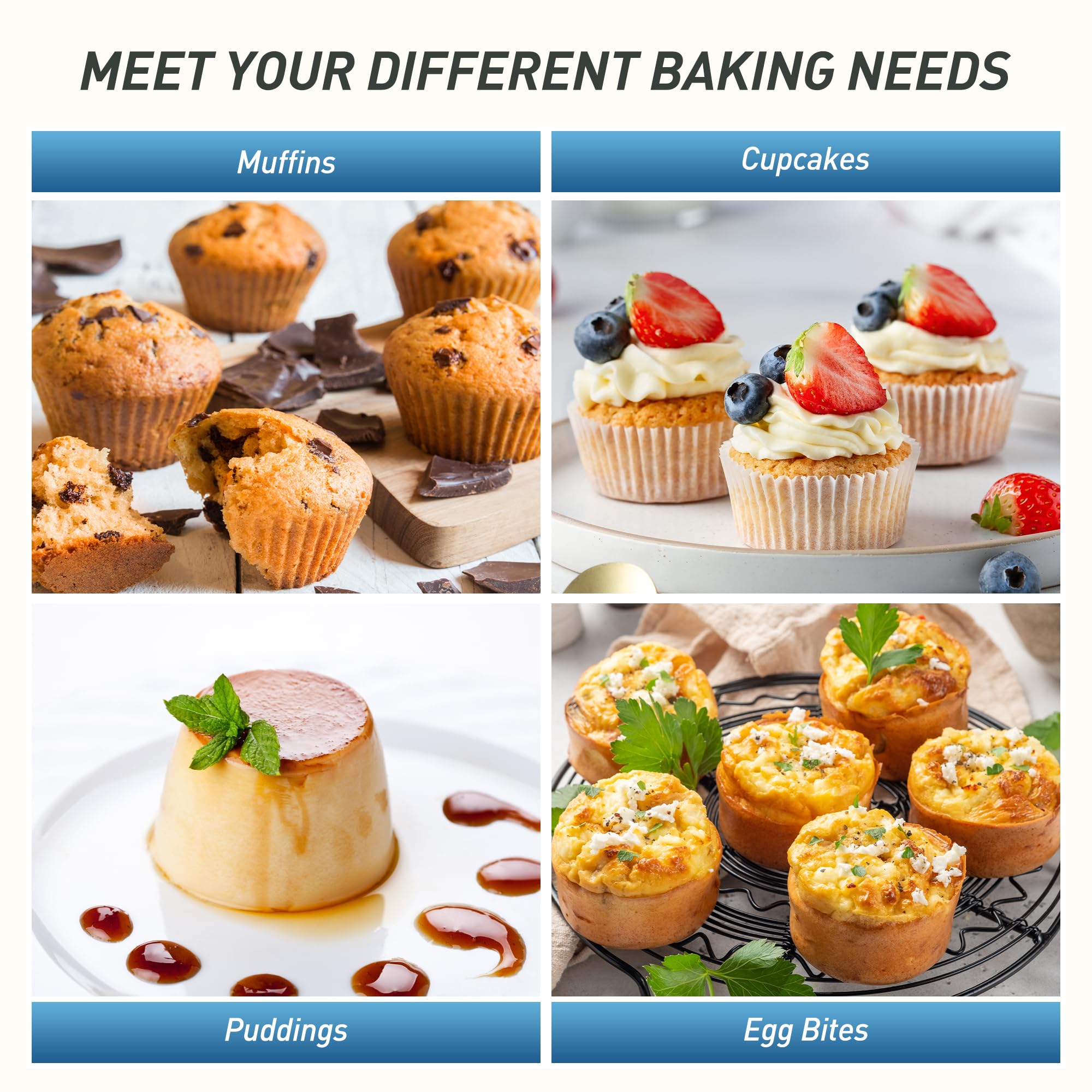 2 Pack 24 Cups Silicone Mini Muffin Pan with Metal Reinforced Frame Silicone Molds Cupcake Pans Tray Egg Bites Circle Cookie Molds Muffin Tin Tart Pans Baking Sheet Set for Breakfast Sandwiches